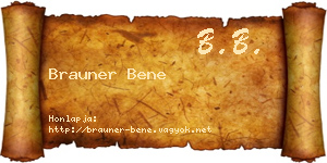 Brauner Bene névjegykártya